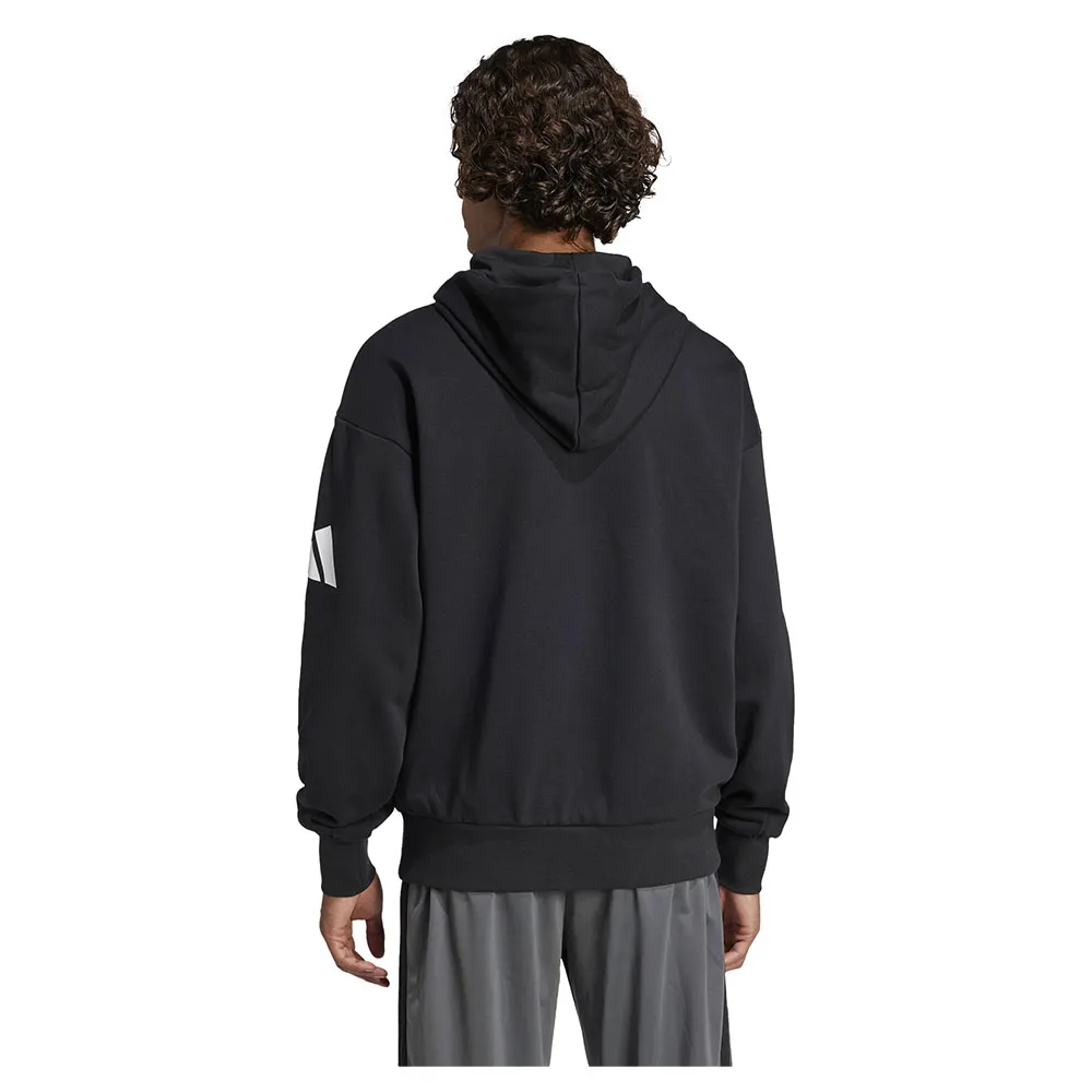 Худи adidas Essentials Loose Fit 3 Bar Logo French Terry, черный — фото 2