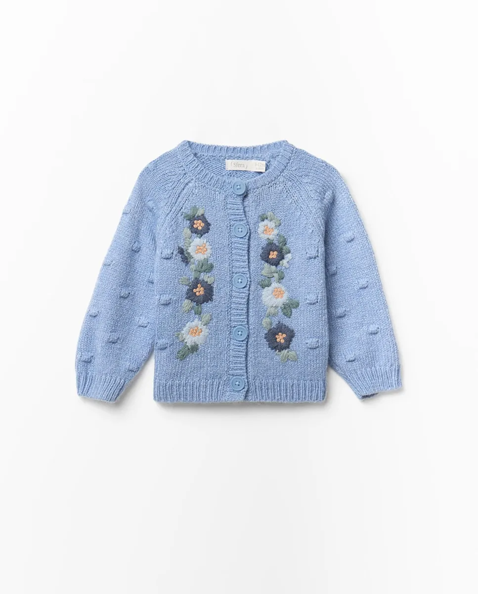 

Куртка с цветочной вышивкой Sfera, синий