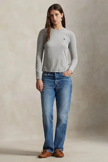 Лонгслив из мягкого хлопка Polo Ralph Lauren, серый — фото 3