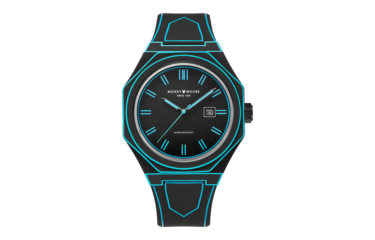 

Disney Часы Quartz Movement Silicone Strap Watch Men's Watch Black Dial