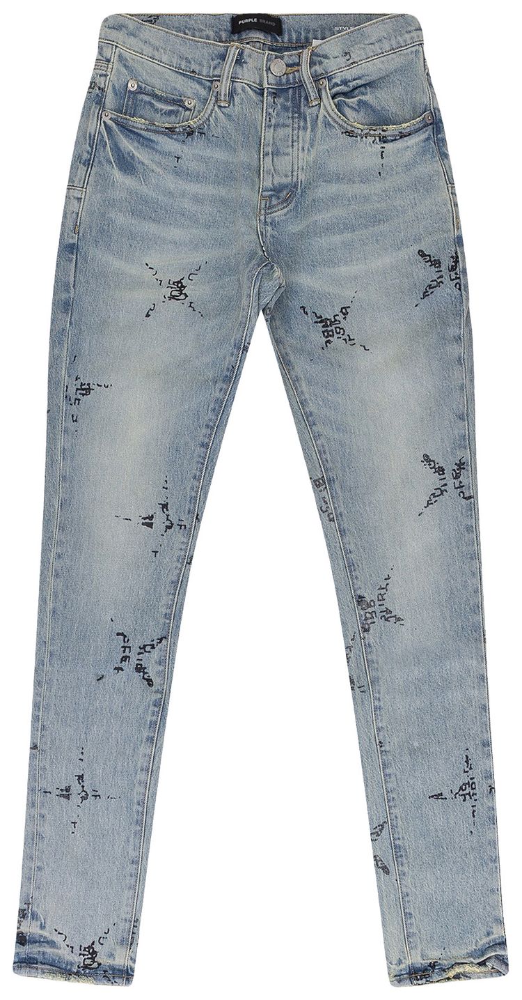 

Джинсы-скинни PURPLE BRAND Star Monogram P001, синие