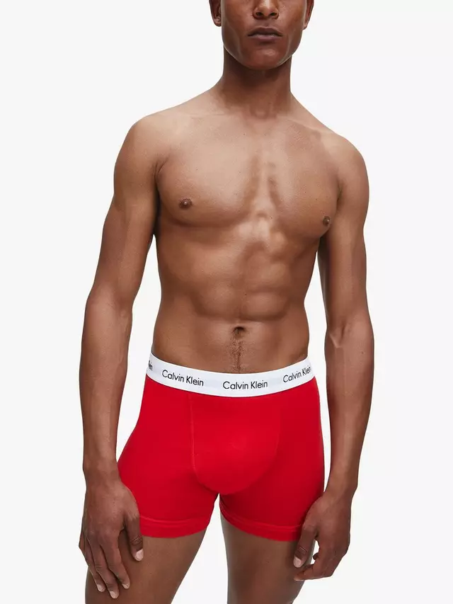 

Трусы Calvin Klein Regular Cotton Stretch 3 шт, цвет white/red/blue