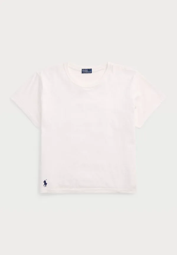Классическая футболка из трикотажа укороченного кроя, базовая футболка. Polo Ralph Lauren, White — фото 4