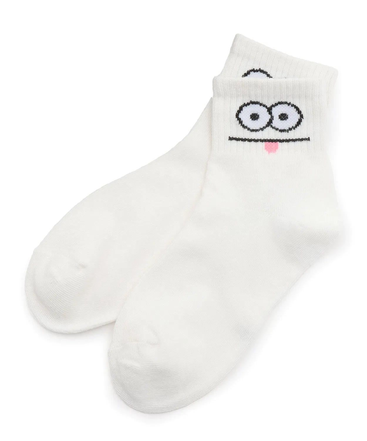 Носки Funny Face Crew Socks, полиэстер, бежевый — фото 2