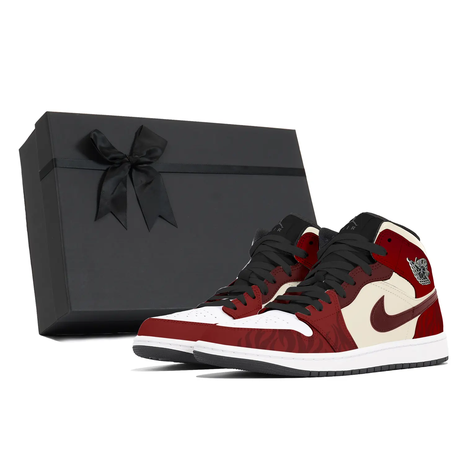 

Jordan Air 1 Dust, Black Fire, Box устойчивые к истиранию мид-топ винтажные баскетбольные кроссовки мужские Brick Red