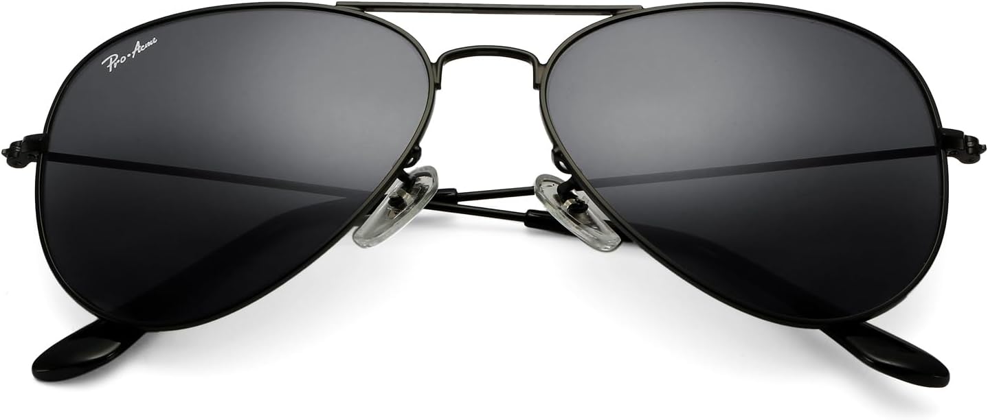 

Солнцезащитные очки Pro Acme Classic Aviator для женщин и мужчин, линзы из стекла, металлическая оправа, защита от УФ-излучения UV400, очки для водителя, B2 Black/Plastic/Polarized