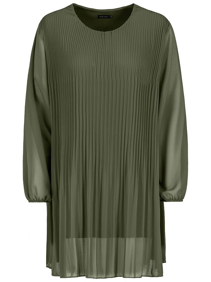 

Платье до колена Sublevel Plisseekleid, оливковый