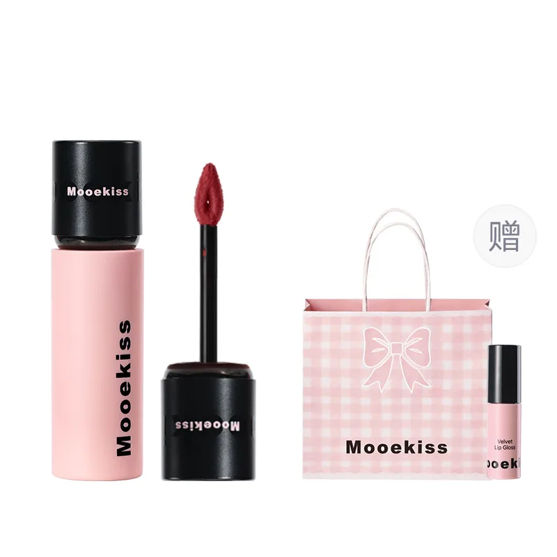 Mooekiss Матовый бархатный бальзам для губ с эффектом велюра, Lip Mousse V13+Velvet Liquid Lipstick 03