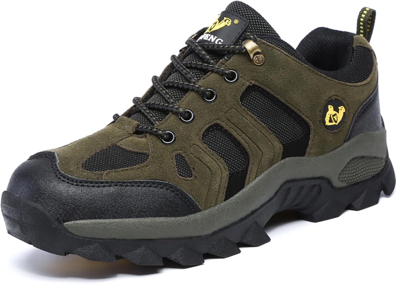 

Мужские зимние кроссовки для походов с толстой подошвой, износостойкие, противоскользящие, утепленные плюшевые ботинки Generic, темно-зеленый