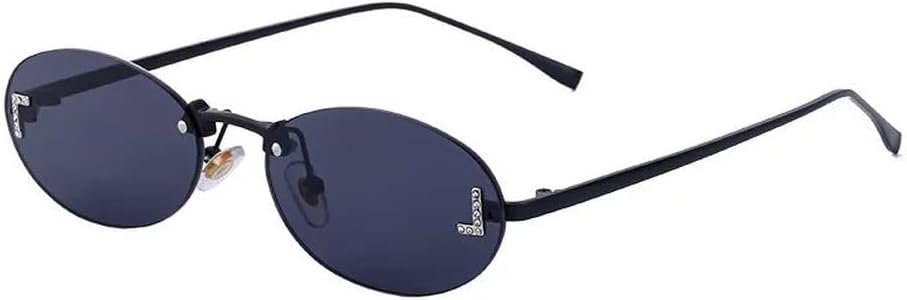 

Овальные солнцезащитные очки 2027 года для женщин, ретро-оправа с градиентным переходом цвета, безрамочные, металлические, для мужчин, для активного отдыха и вождения MTZJH, 3