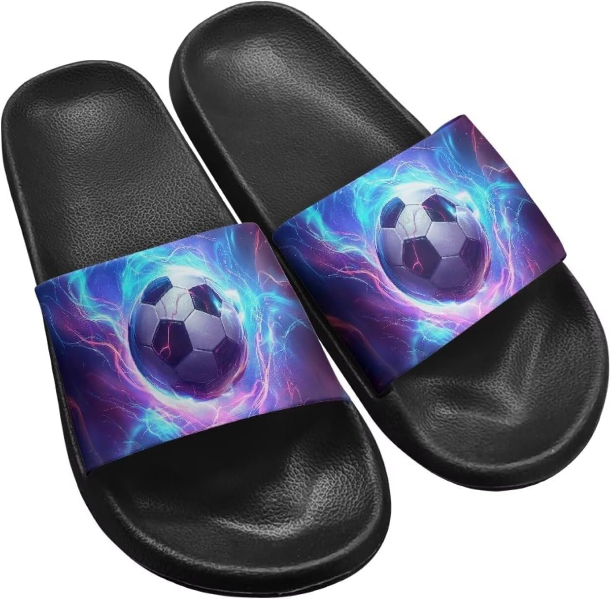 

Тапочки для женщин и мужчин, нескользящие, быстросохнущие, для душа, сандалии для ванной комнаты, плоские сандалии из ЭВА Hechitok, Soccer Flame