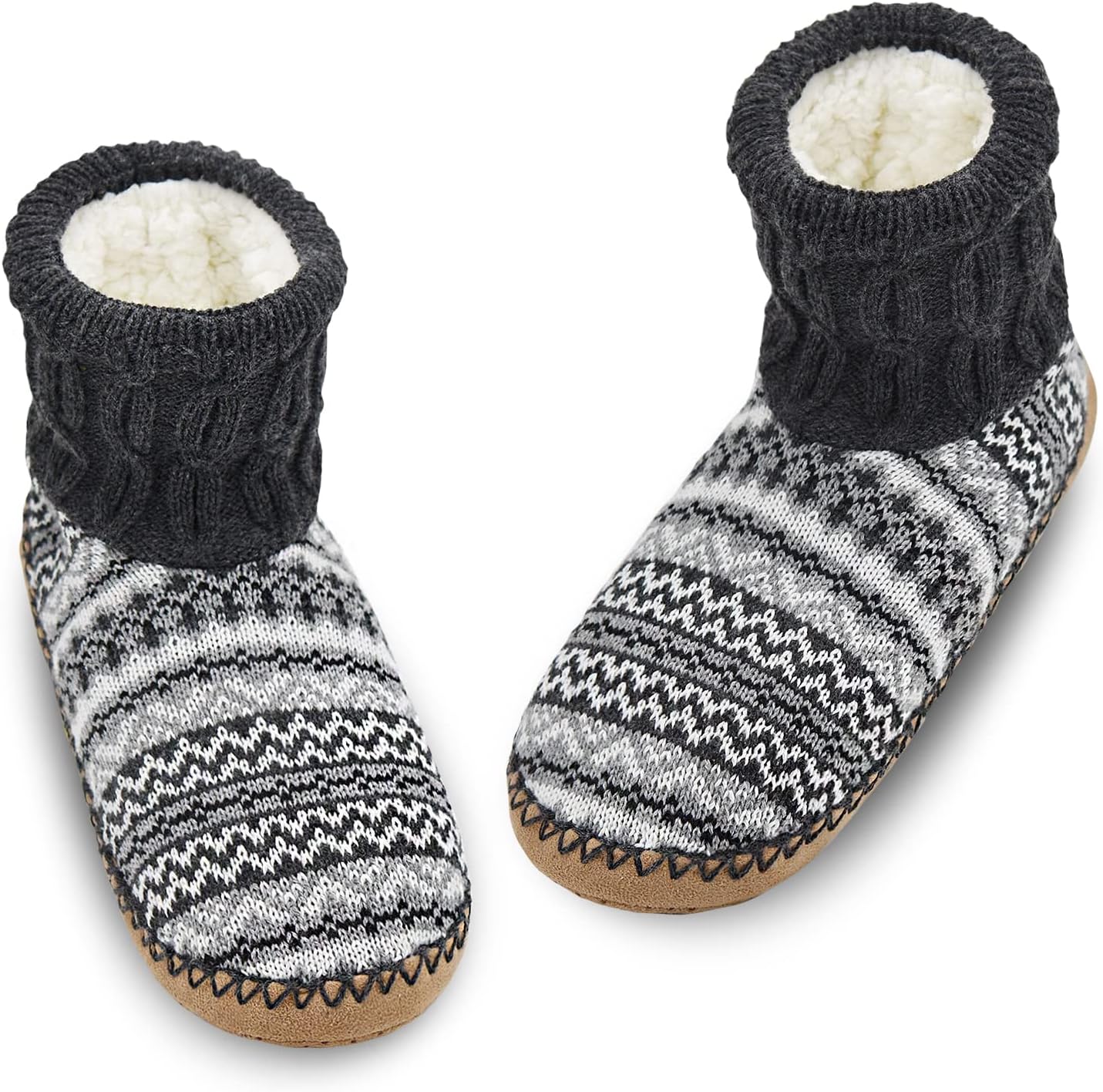 

Мужские носки-тапочки DICUIRD осенне-зимние для дома с противоскользящей подошвой, серый