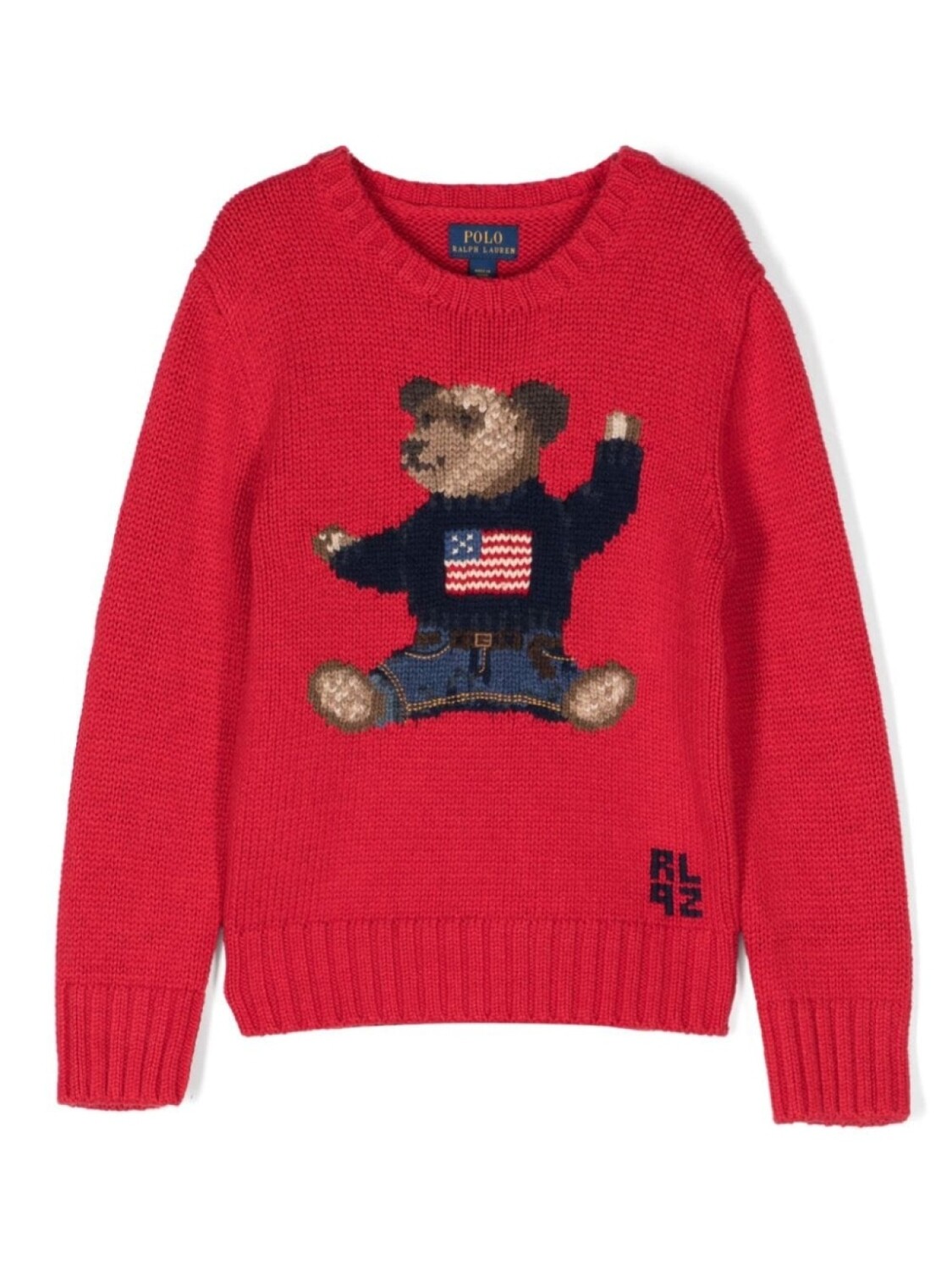 

Ralph Lauren Kids свитер Polo Bear вязки интарсия, красный