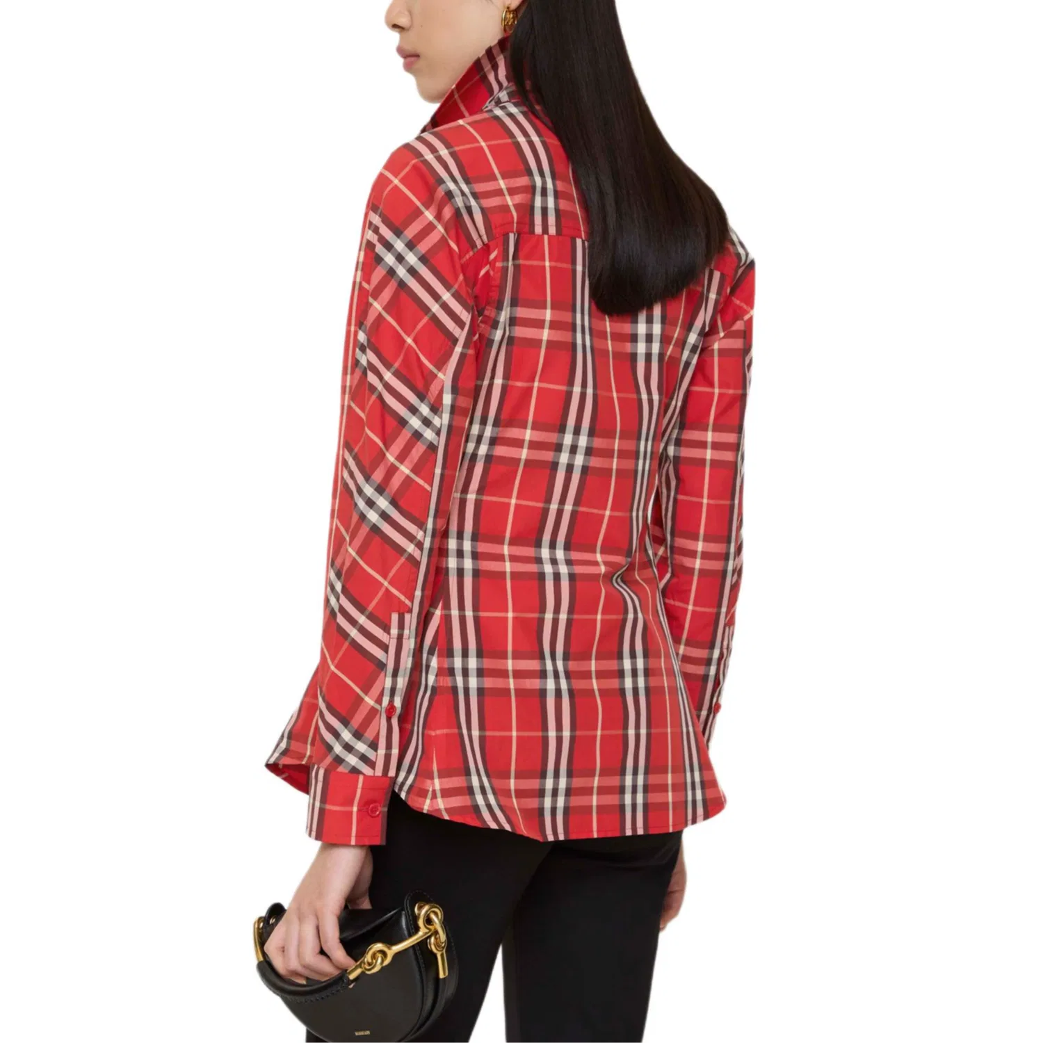 Рубашка Burberry Check Slim Mailbox красный женская — фото 4