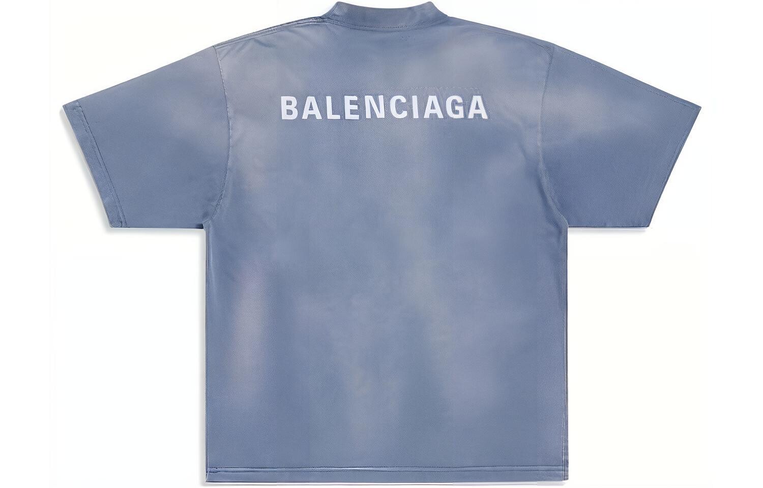 Футболка мужская Balenciaga, синий / белый — фото 2