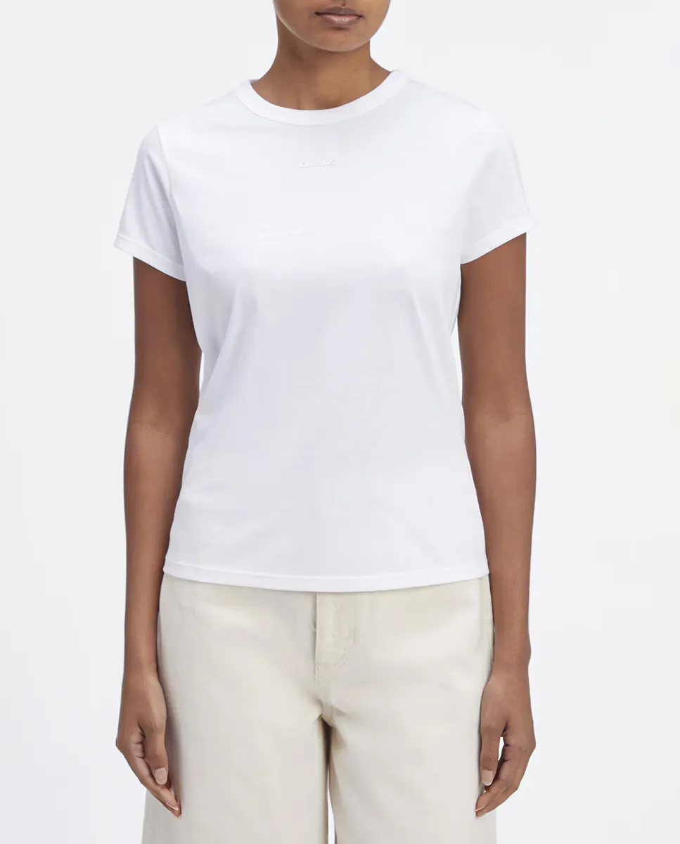 

Тонкая женская футболка с логотипом Calvin Klein, белый
