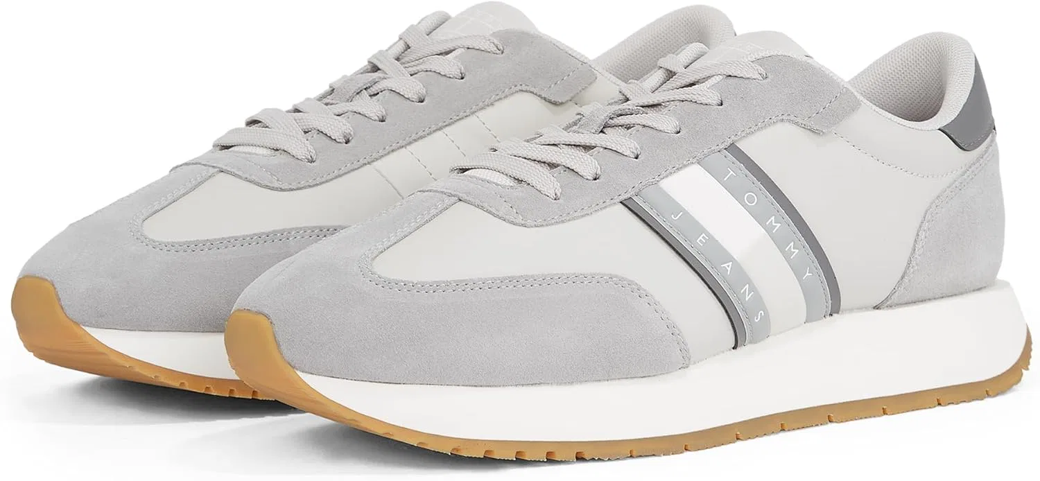 Мужские кроссовки Tommy Jeans Runner Trainers Retro Low Top Tommy Hilfiger, Grey Granite Road — фото 4