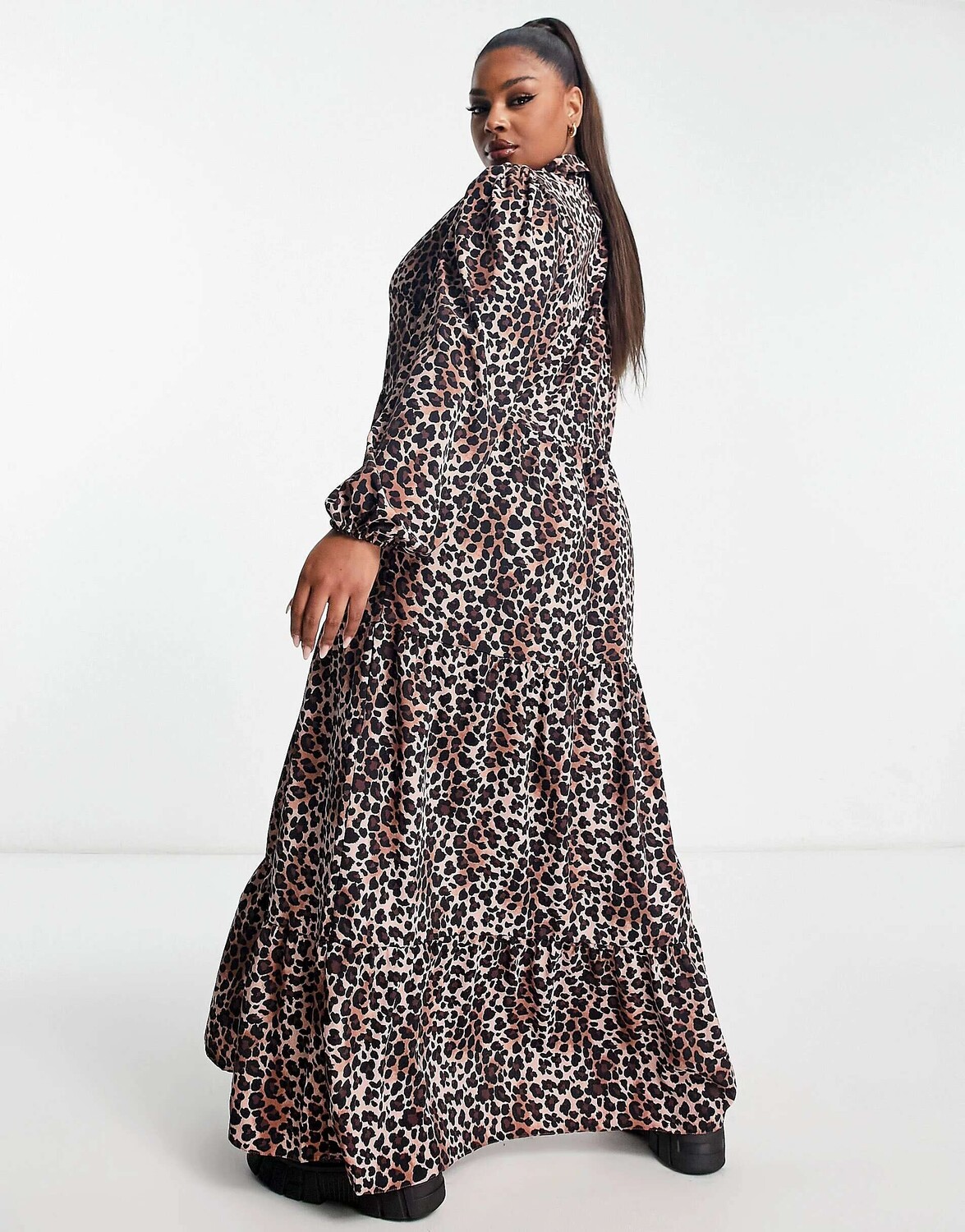

Платье-рубашка макси с анималистичным принтом ASOS DESIGN Curve