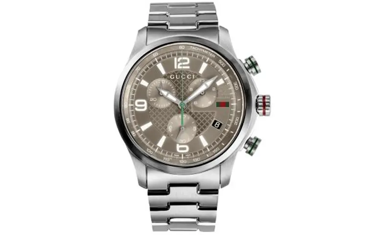 

Мужские часы Wrist Watch, кварцевый механизм, браслет из нержавеющей стали, 44 мм, кофейный циферблат GUCCI, random warranty period (warranty period for at least 1 year)