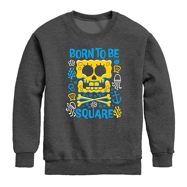 

Детская толстовка с капюшоном The Spongebob Movie: Search for Squarepants Born to be Square Nickelodeon, Heather Charcoal