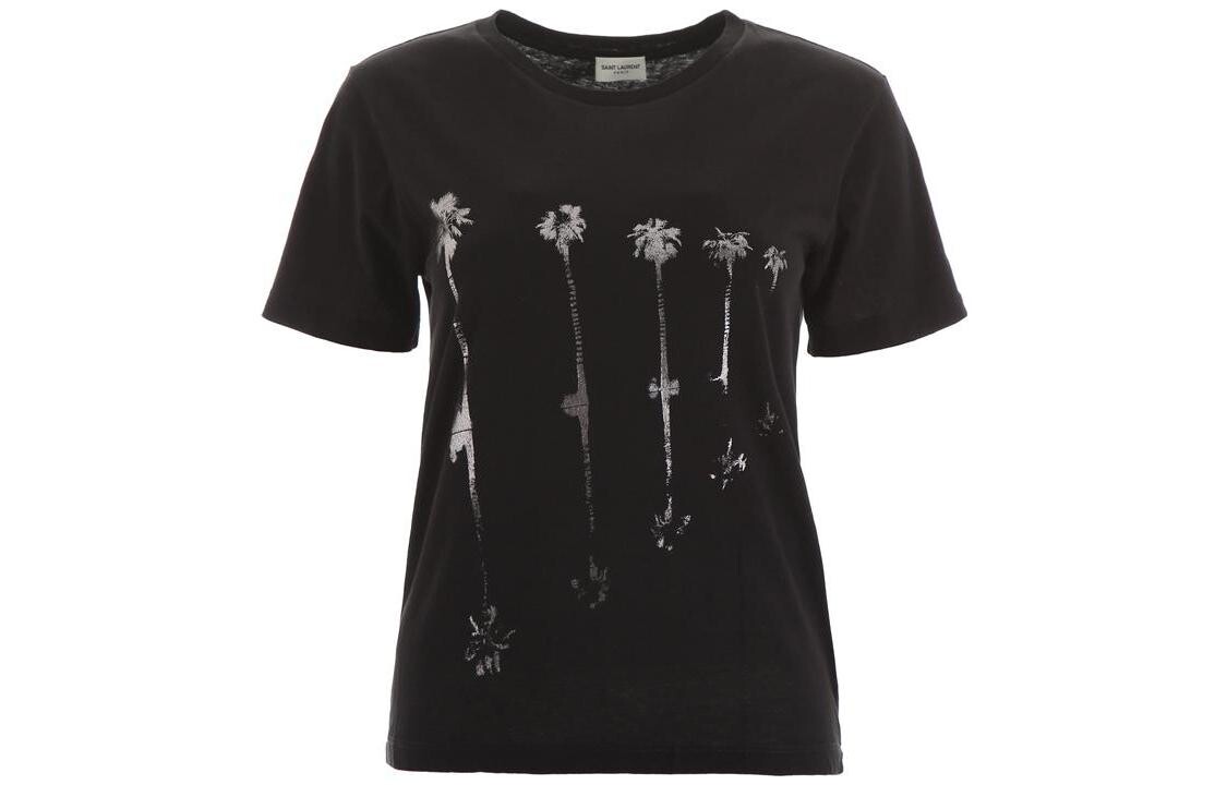 

Футболка женская Saint Laurent с принтом пальм, черный