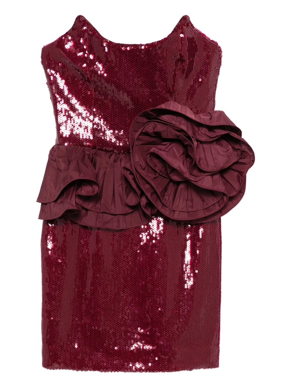 

Мини-платье с цветами из пайеток Rebecca Vallance, красный