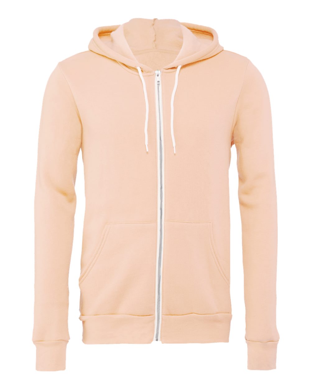 

Мужская толстовка с капюшоном из флисовой ткани Sponge Fleece с застежкой-молнией BELLA + CANVAS, персиковый
