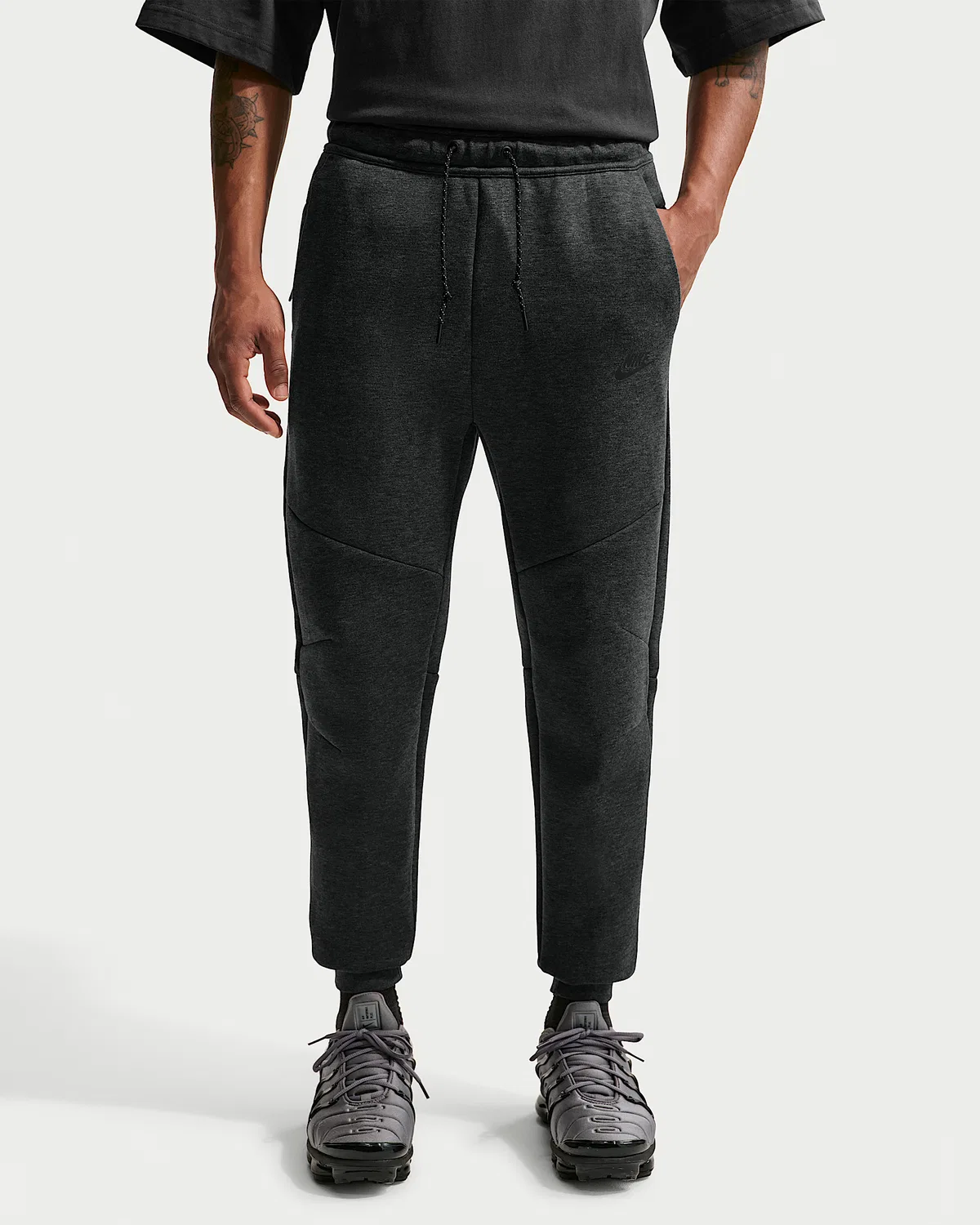 Мужские флисовые джоггеры Nike Tech, Black Heather/Black — фото 2