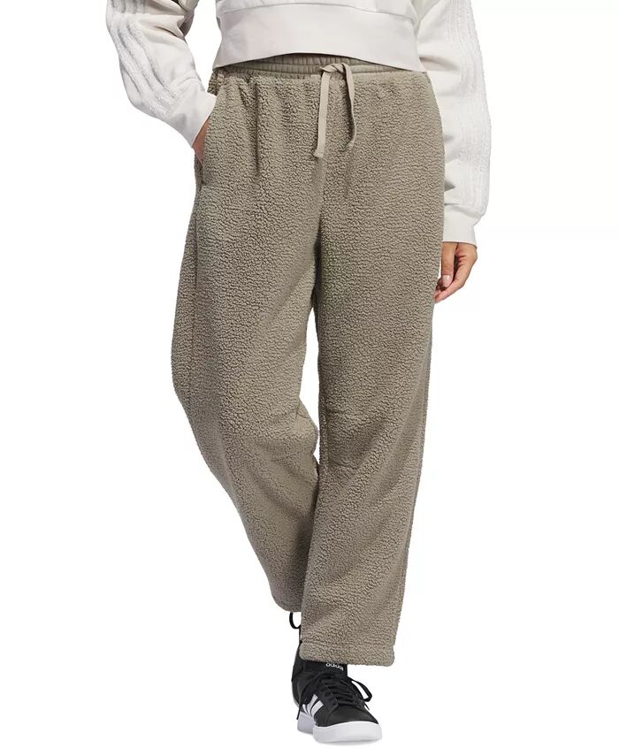 

Женские брюки Coze Sherpa с бочонками adidas, коричневый/бежевый