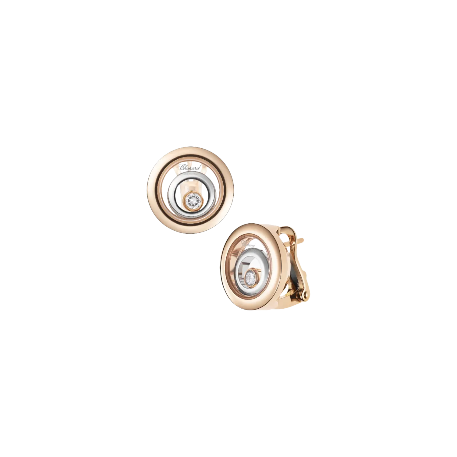 

Серьги happy spirit из розового и белого золота с бриллиантами Chopard