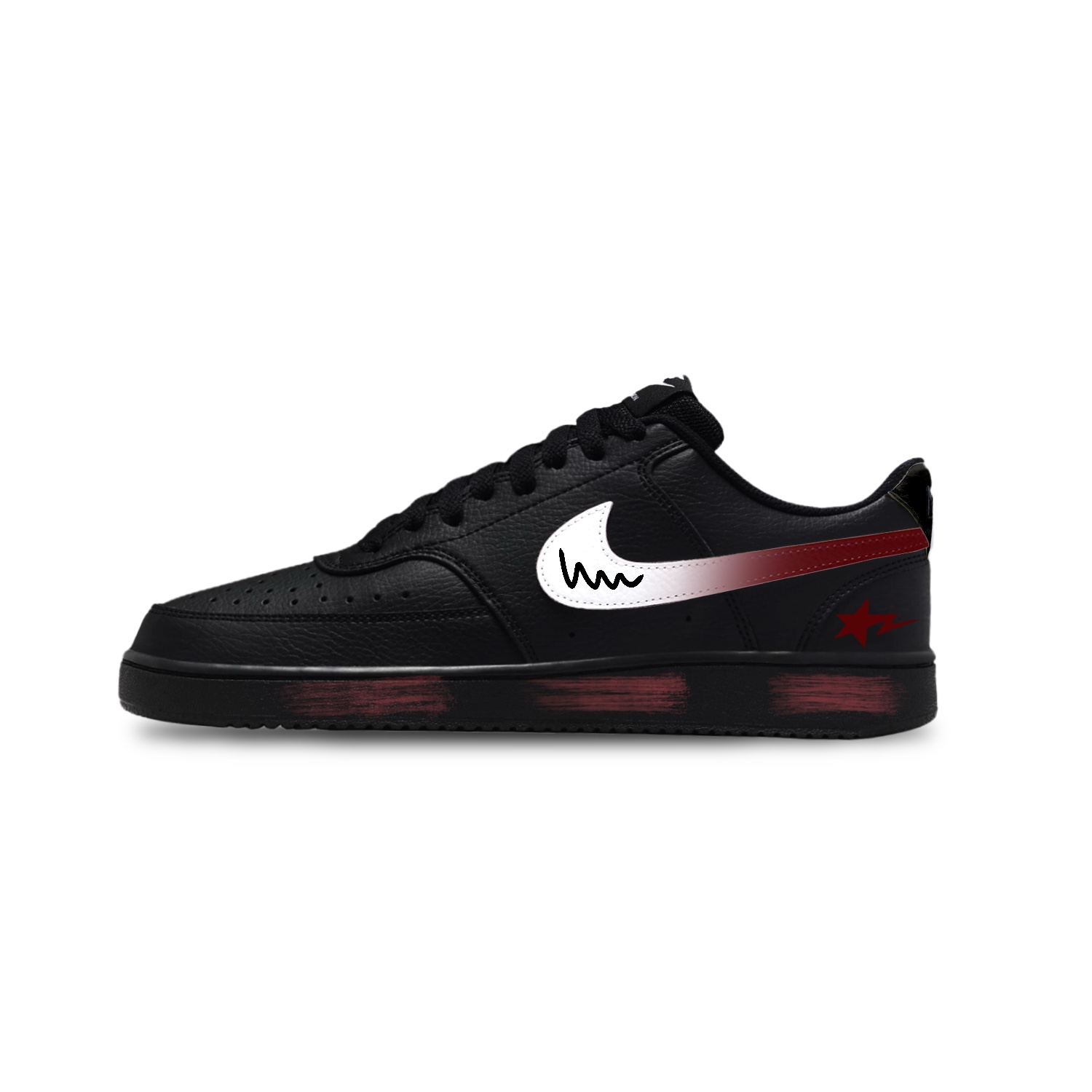 

Court Vision 1 износостойкие и легкие низкие скейтборд кроссовки unisex Nike, черный