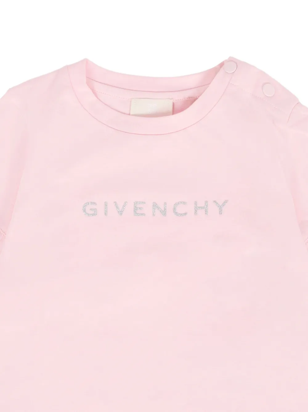 Футболка с рюшами и логотипом Givenchy Kids, розовый — фото 3