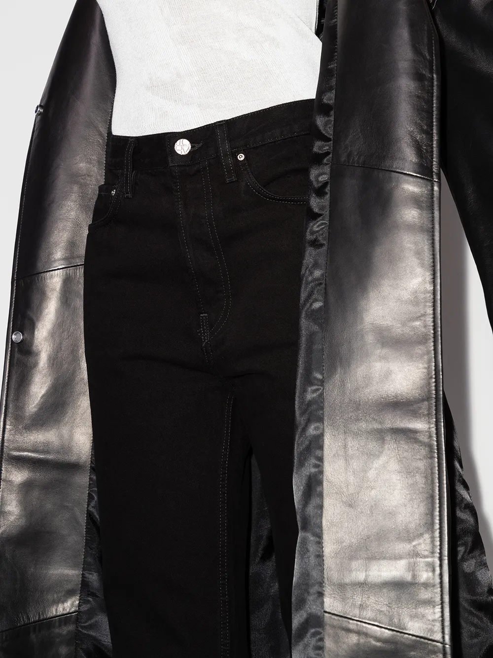 Укороченные джинсы прямого кроя TOTEME, черный — фото 4