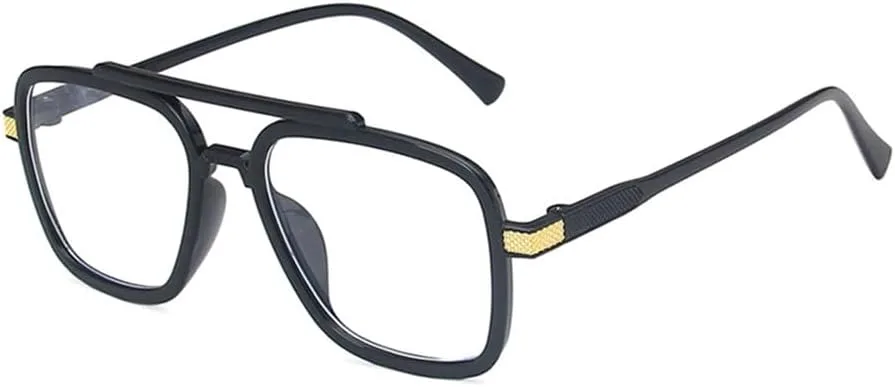 

Солнцезащитные очки для женщин, фотохромные поляризованные солнцезащитные очки для мужчин, винтажные большие очки с двойной перемычкой generic, Black Clear