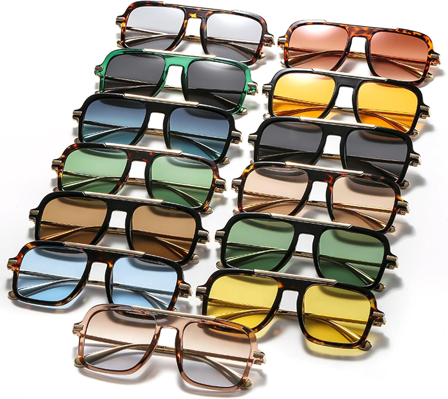 

bullabulling Модные квадратные солнцезащитные очки-пилот для женщин и мужчин, дизайнерская стильная оправа, винтажные солнцезащитные очки с защитой от УФ-излучения UV400, C5