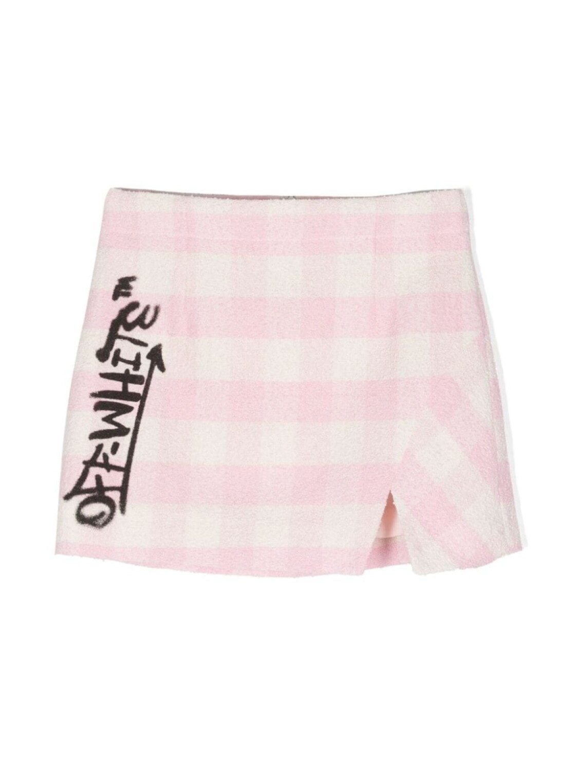 

Off-White Kids юбка асимметричного кроя в клетку гингем, розовый