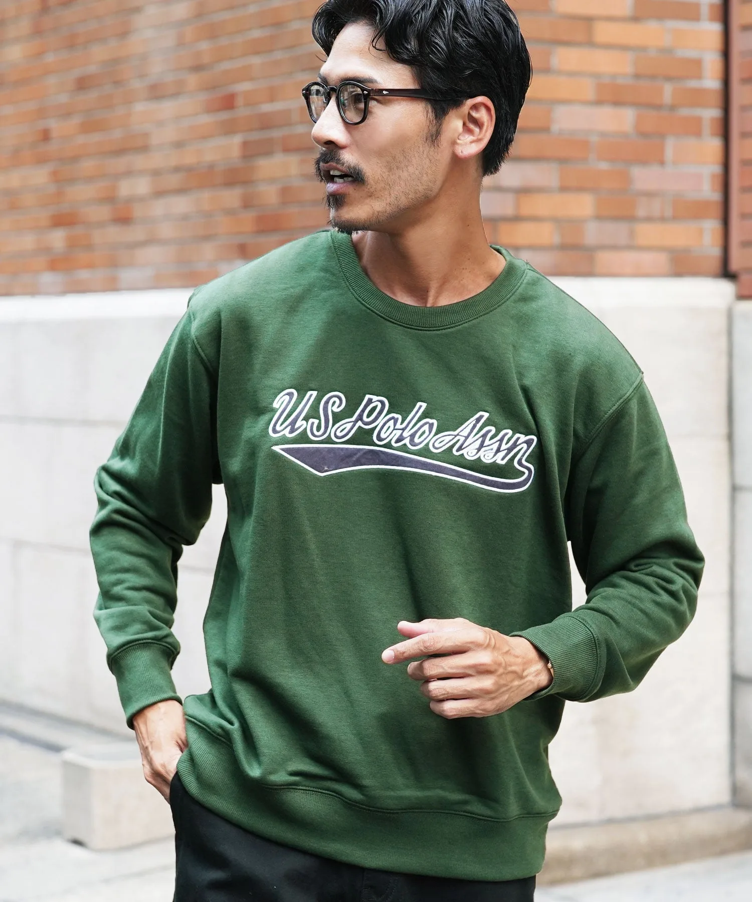 Свитшот с круглым вырезом, US.POLO ASSN. U.S. Polo Assn., B Green