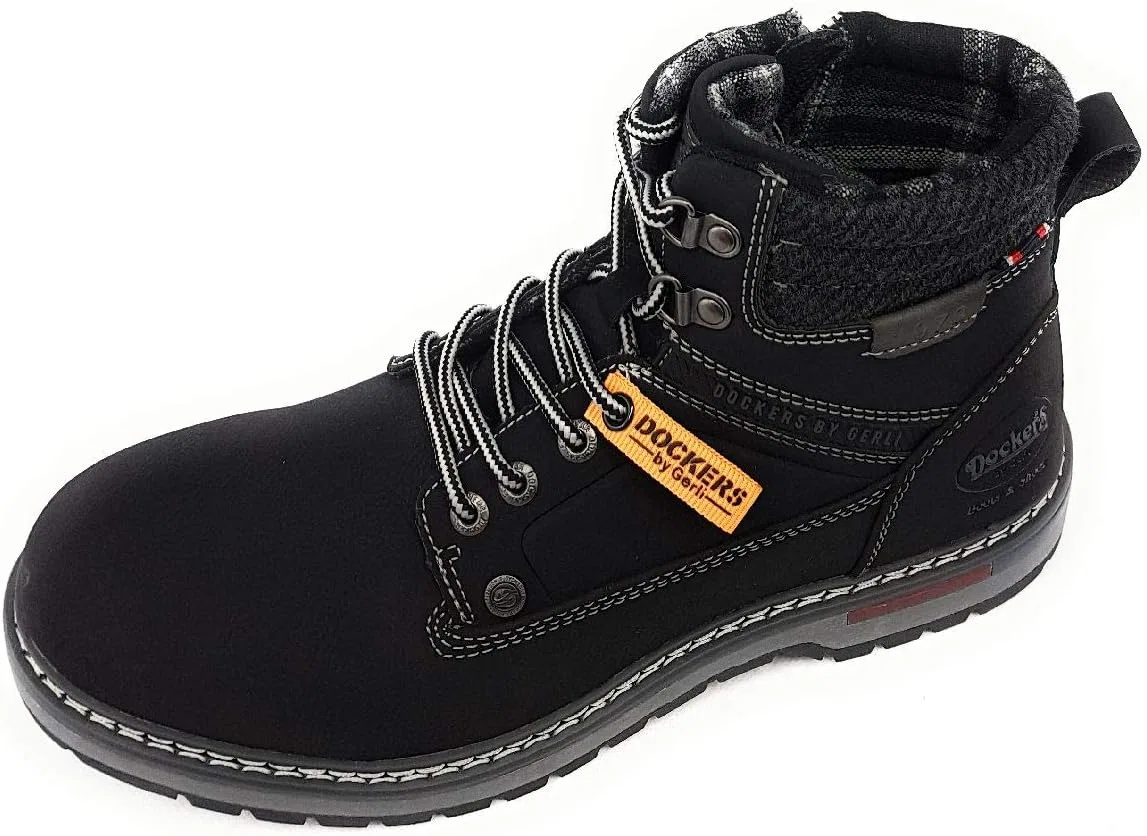 Мужские армейские ботинки Dockers by Gerli, ботильоны, теплые на подкладке, Black 47Af001 600100 — фото 2
