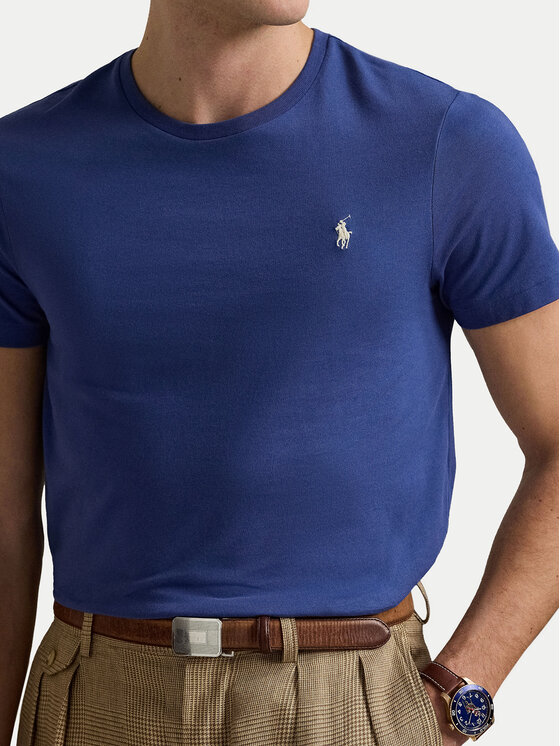 Футболка облегающего кроя на заказ 710671438427 Polo Ralph Lauren, синий — фото 4