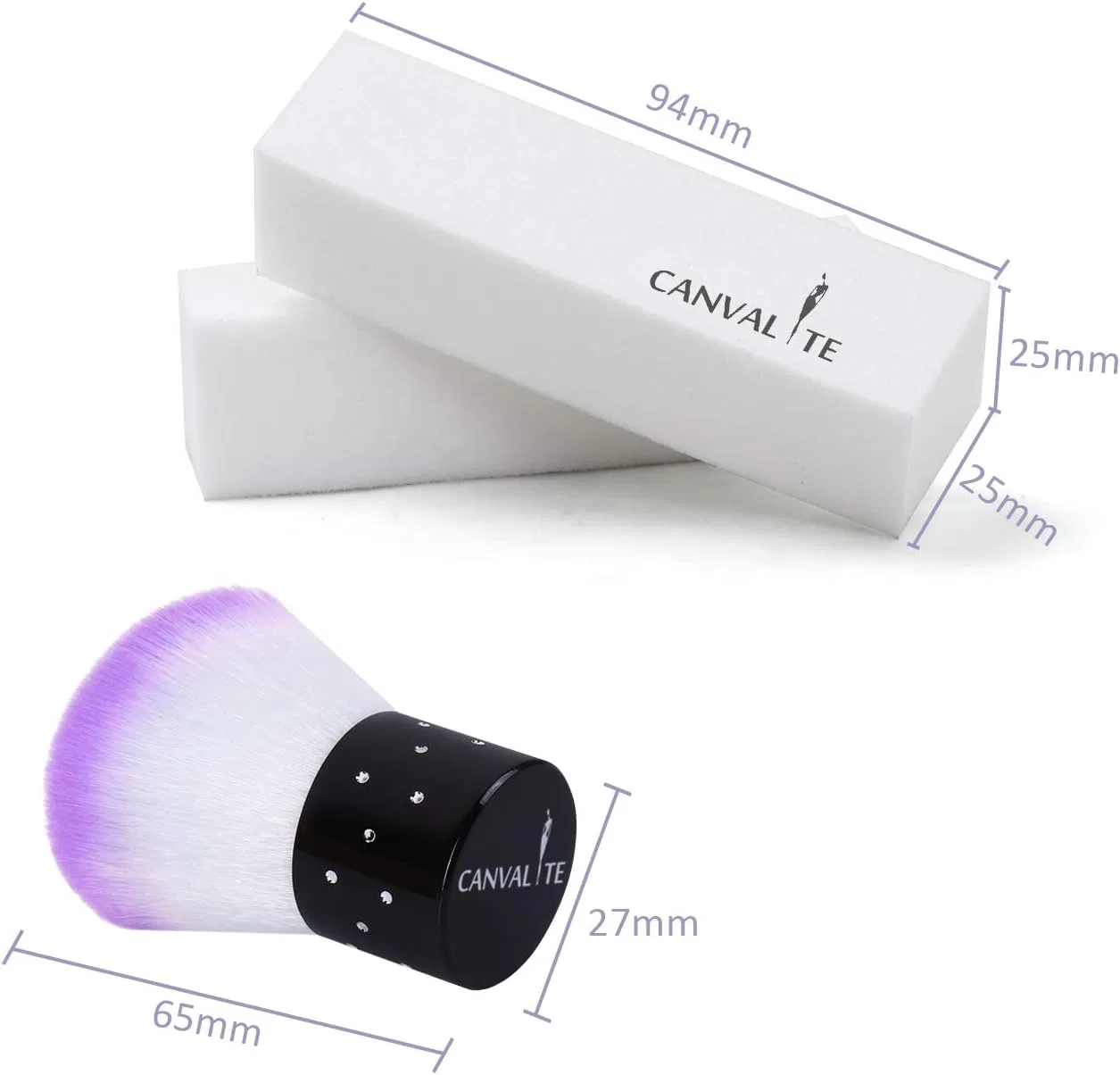 Набор белых шлифовальных блоков Canvalite для ногтей, 10 шт. Canvalite, White — фото 2
