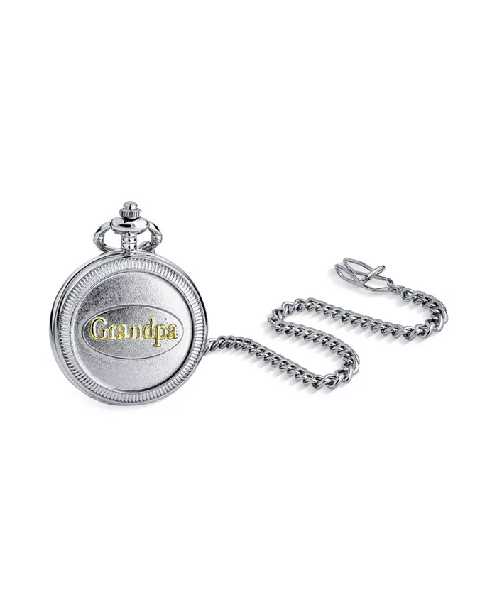 

Карманные часы скелетон для дедушки с цепочкой Bling Jewelry, серый