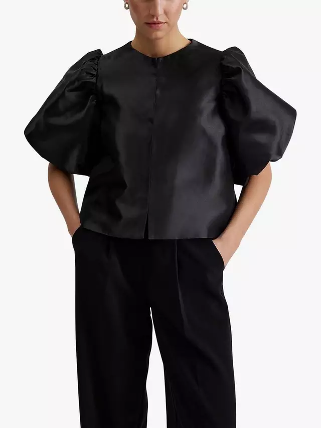 

Топ Malina Cleo Overside Puff Sleeve, черный