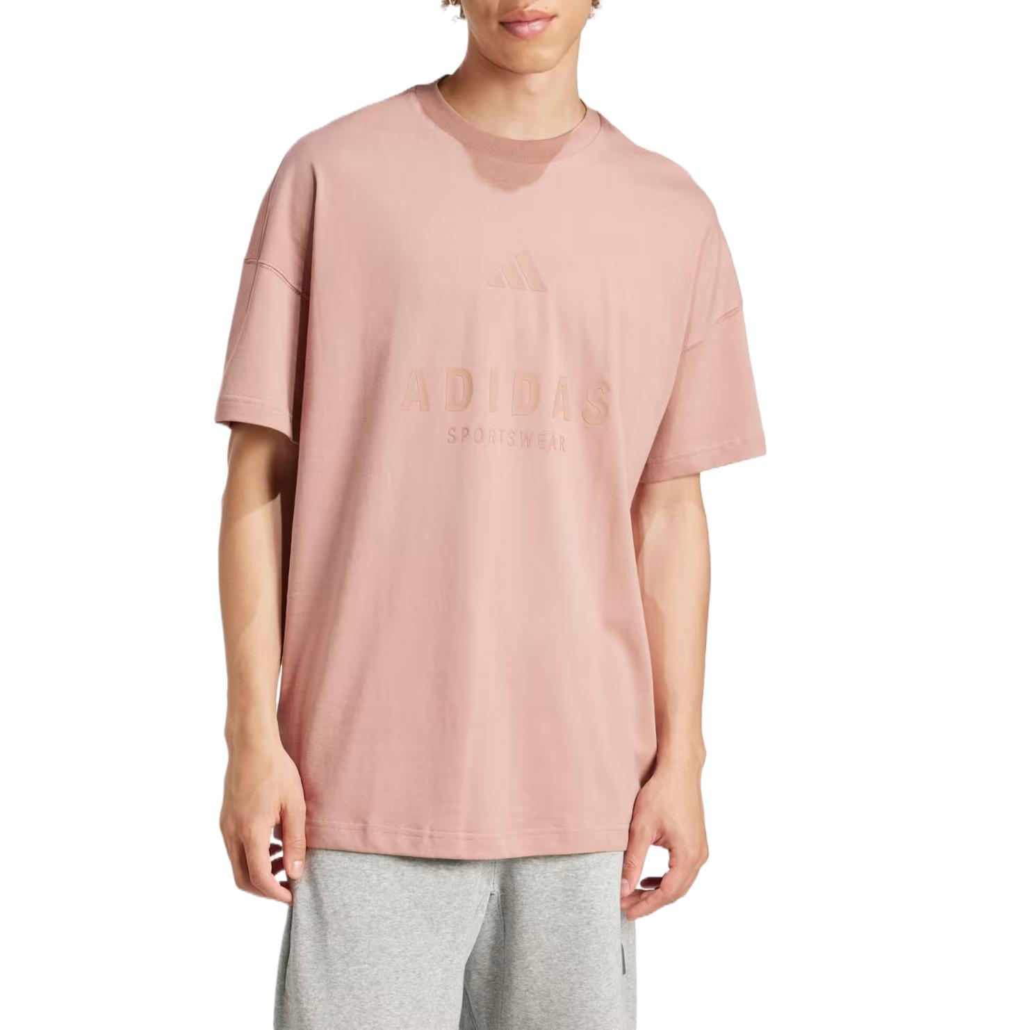 Футболка ALL SZN с принтом мужская Adidas, розовый — фото 4