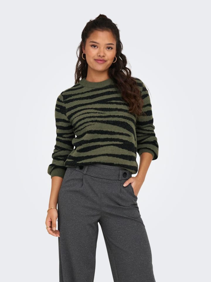 

Пуловер JACQUELINE de YONG Strickpullover Weich Warm Rundhals Langarm, зеленый