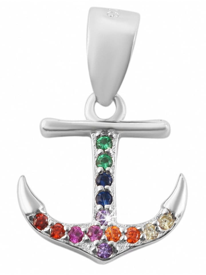 

Adeliás Женский кулон в виде якоря из серебра 925 пробы с фианитами в серебряной оправе