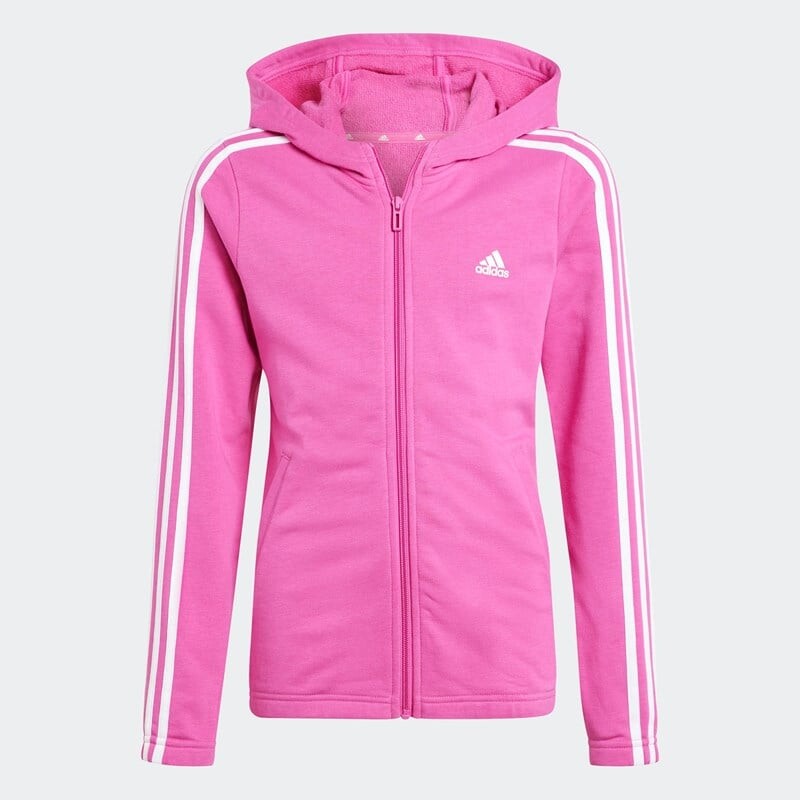 

Детская толстовка с тремя полосками и молнией во всю длину Adidas, фуксия