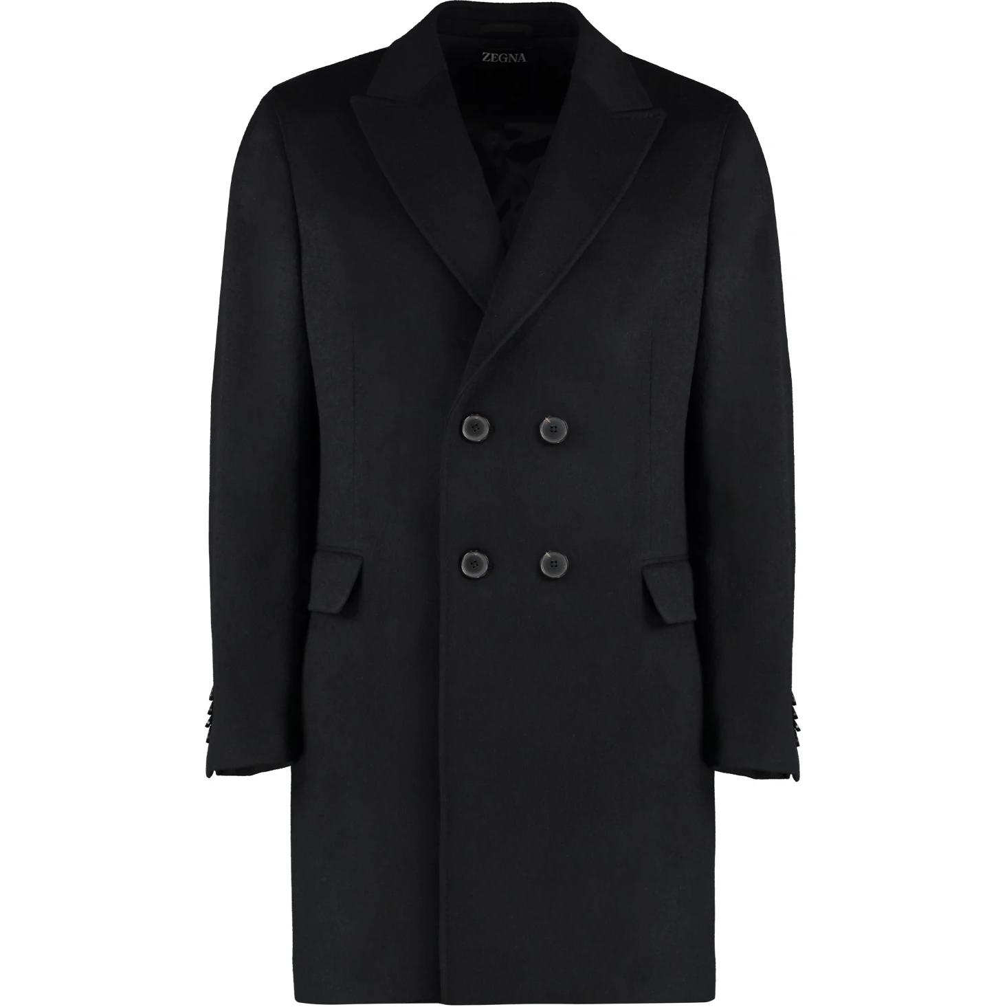 

Ermenegildo Zegna Двубортное пальто с длинными рукавами, Black