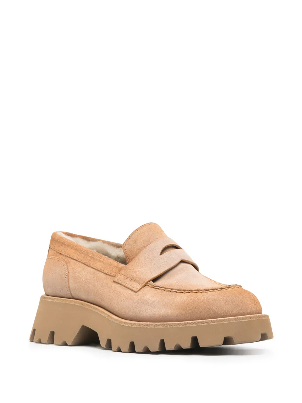 Пенни-лоферы с закругленным носком Santoni, коричневый — фото 2