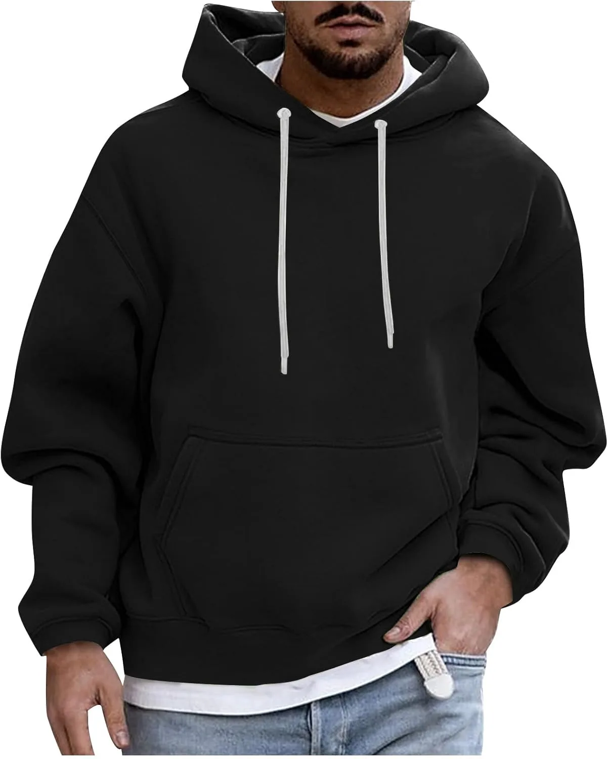 

Мужская толстовка с капюшоном, Casual, длинный рукав, размеры M-4XL ROKIACDE