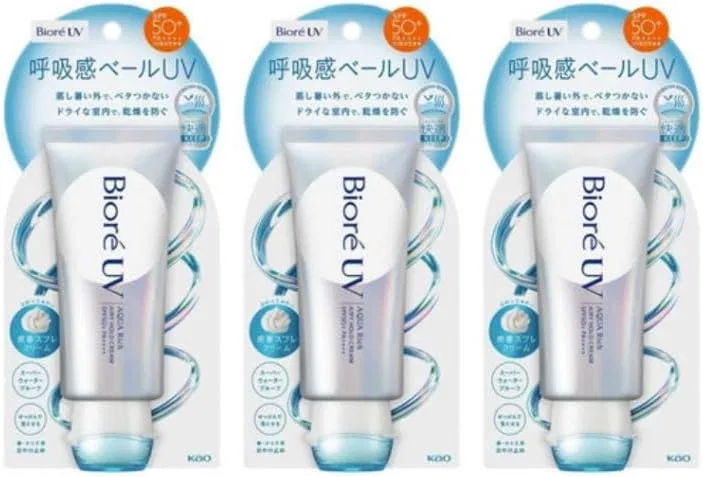 Набор из 3 солнцезащитных кремов Biore UV Aqua Rich Airy Hold Cream SPF 50+ PA++++